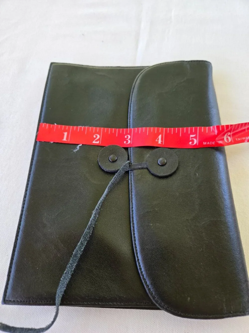 Punctuate Brand Black Leather Folio Pouch Folder